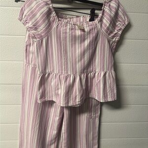 OshKosh B'gosh Pink and White Striped Kids Matching Set